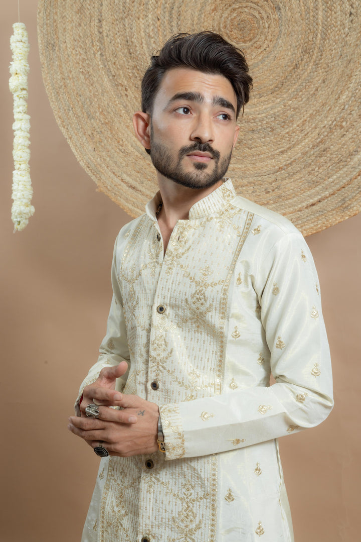 GOLDEN GLOW EMBROIDERED DESIGNER KURTA
