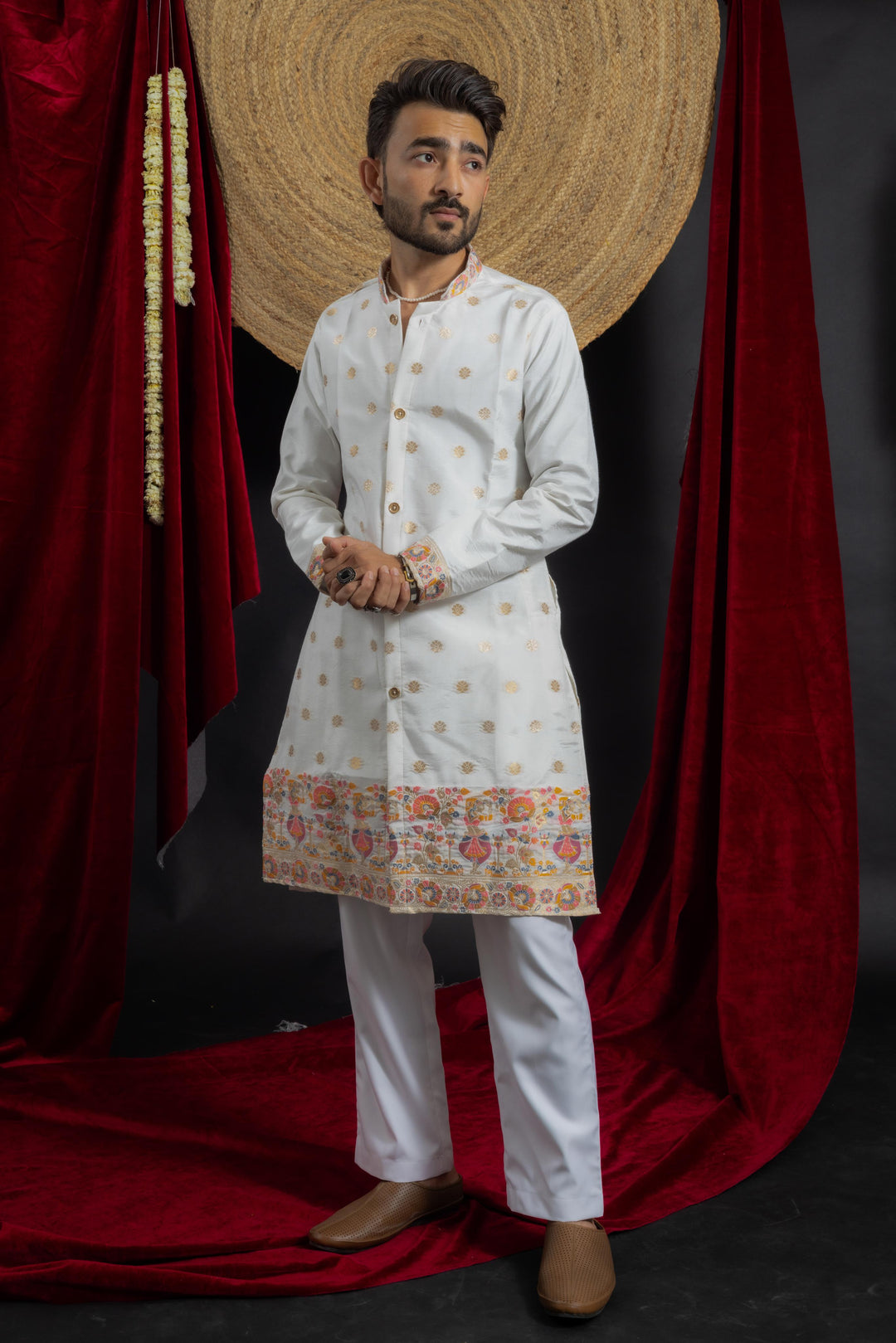 NARTAKI PATTERN JACQUARD DESIGNER INDO-KURTA