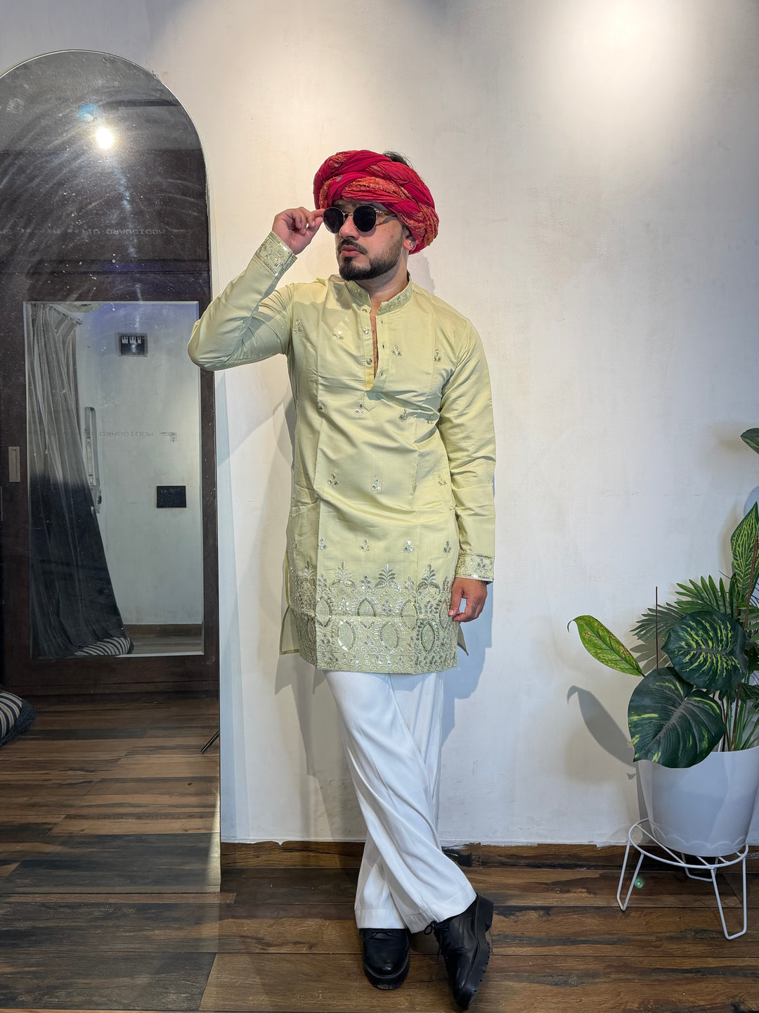 PISTA JASHN EMBROIDERED SHORT KURTA