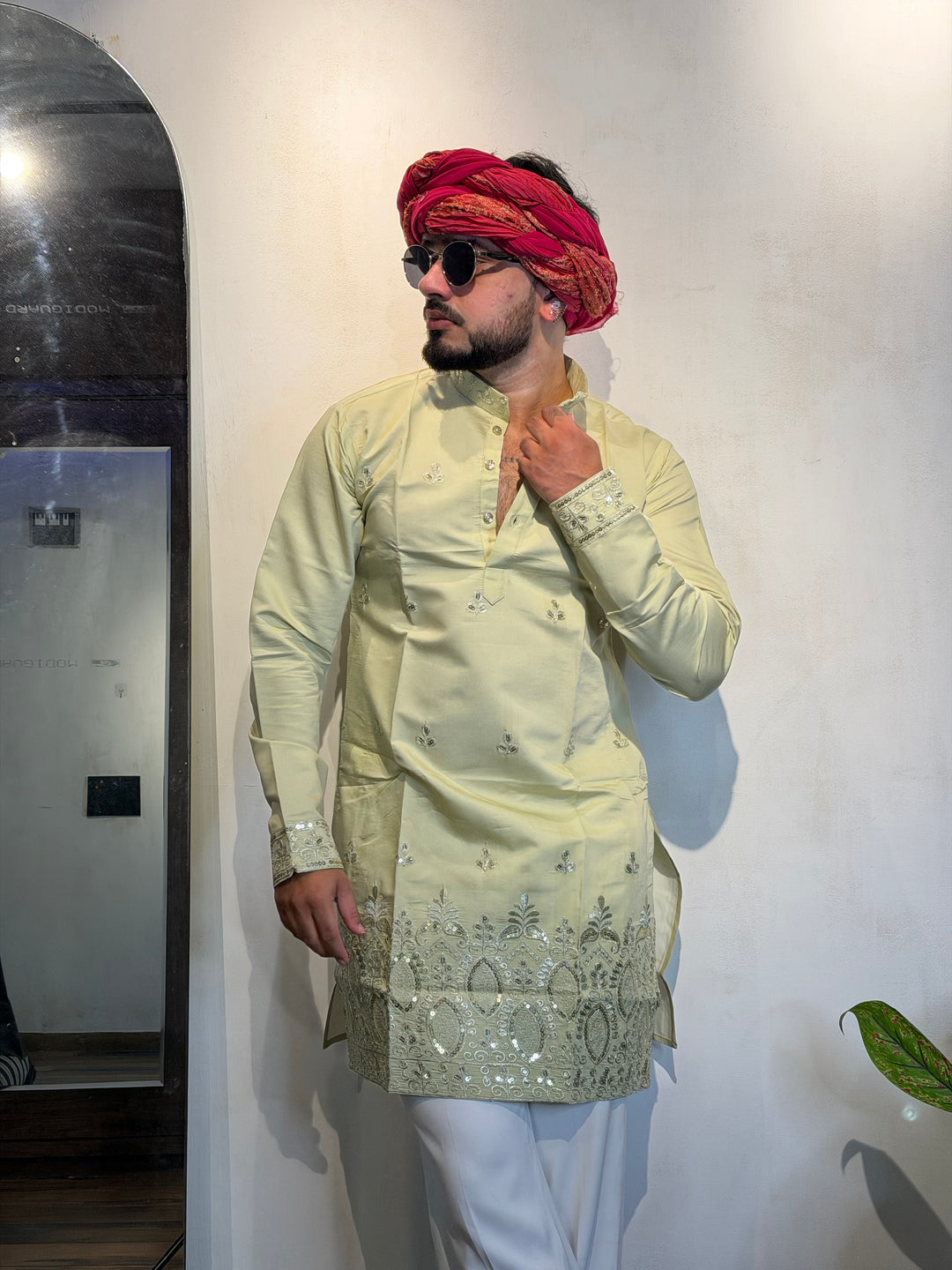 PISTA JASHN EMBROIDERED SHORT KURTA