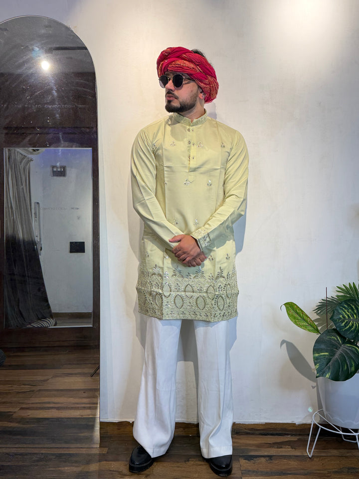 PISTA JASHN EMBROIDERED SHORT KURTA