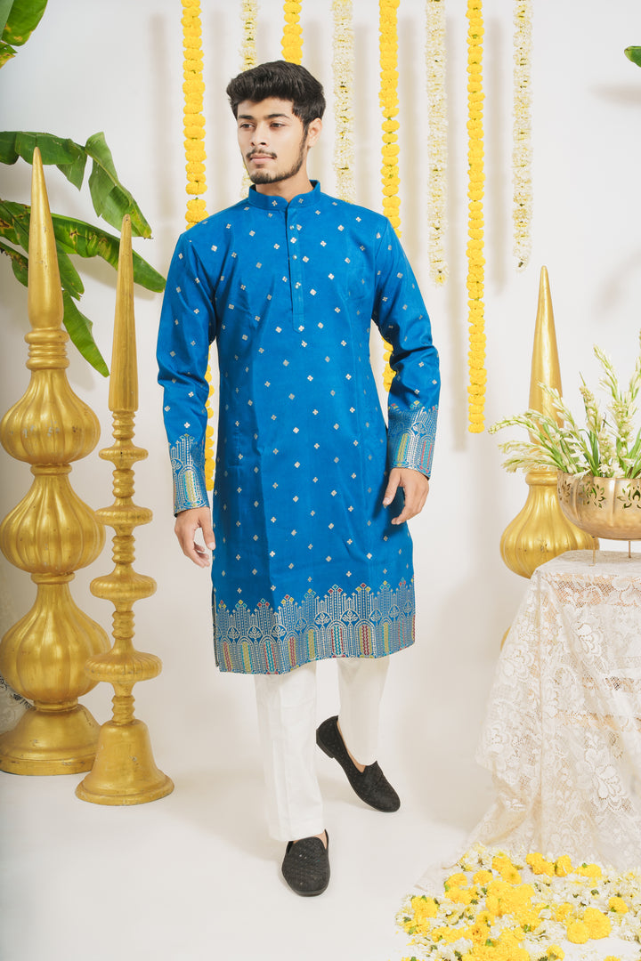 FIROZI RAJWADI PATTERN JACQUARD DESIGNER KURTA