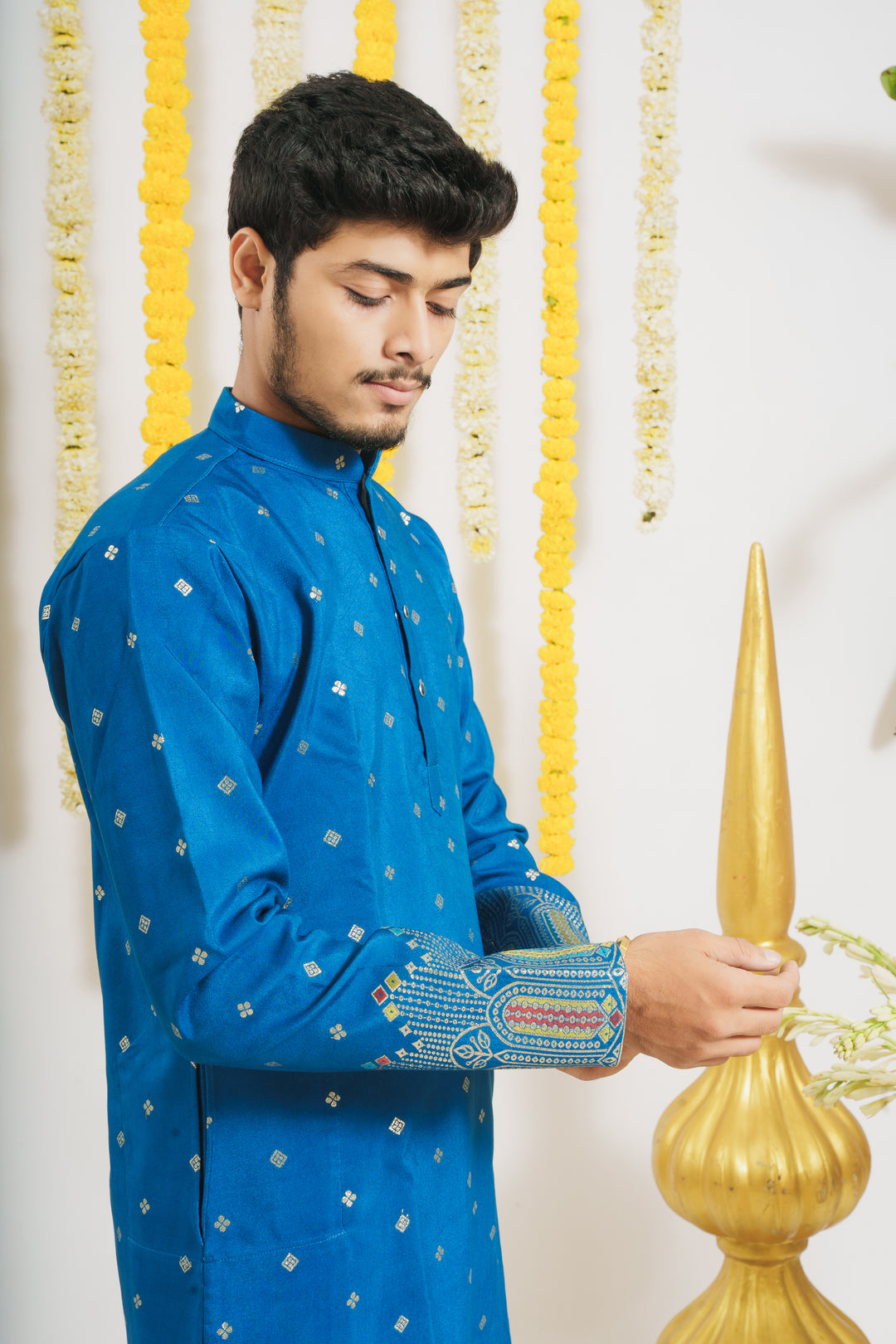 FIROZI RAJWADI PATTERN JACQUARD DESIGNER KURTA