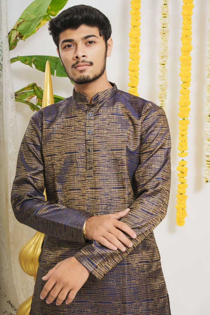 Shiny Violet Plain Designed Awesome Men's Designer Kurta