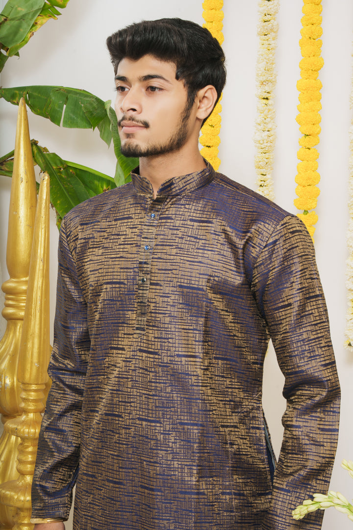 Shiny Violet Plain Designed Awesome Men's Designer Kurta