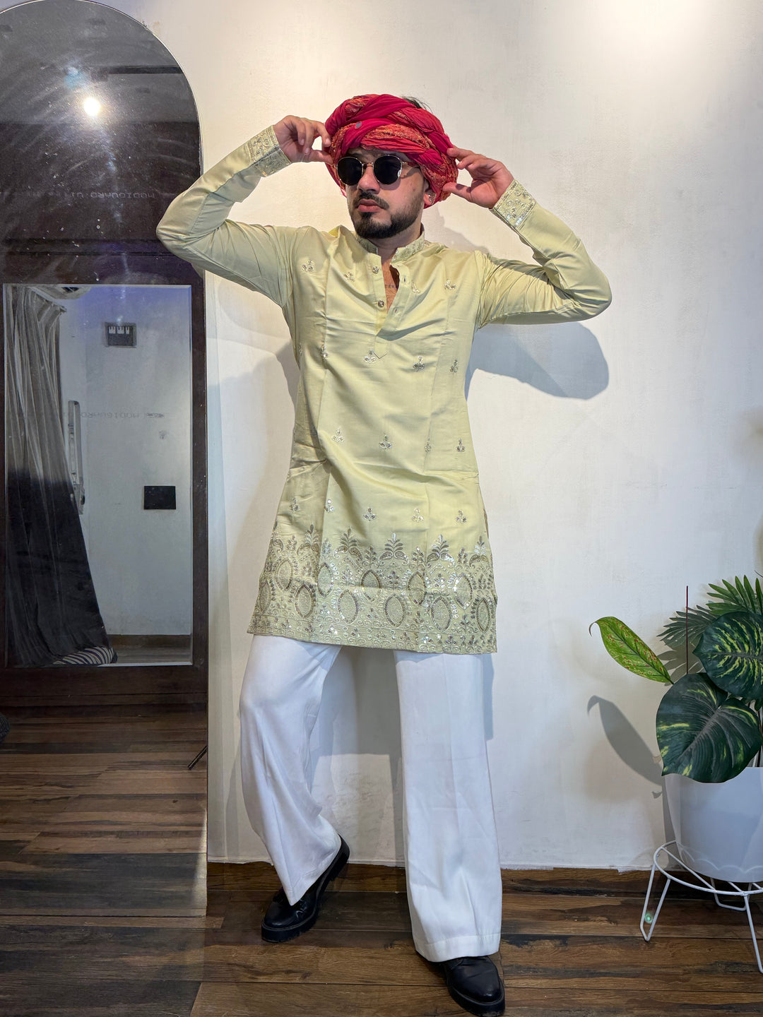 PISTA JASHN EMBROIDERED SHORT KURTA
