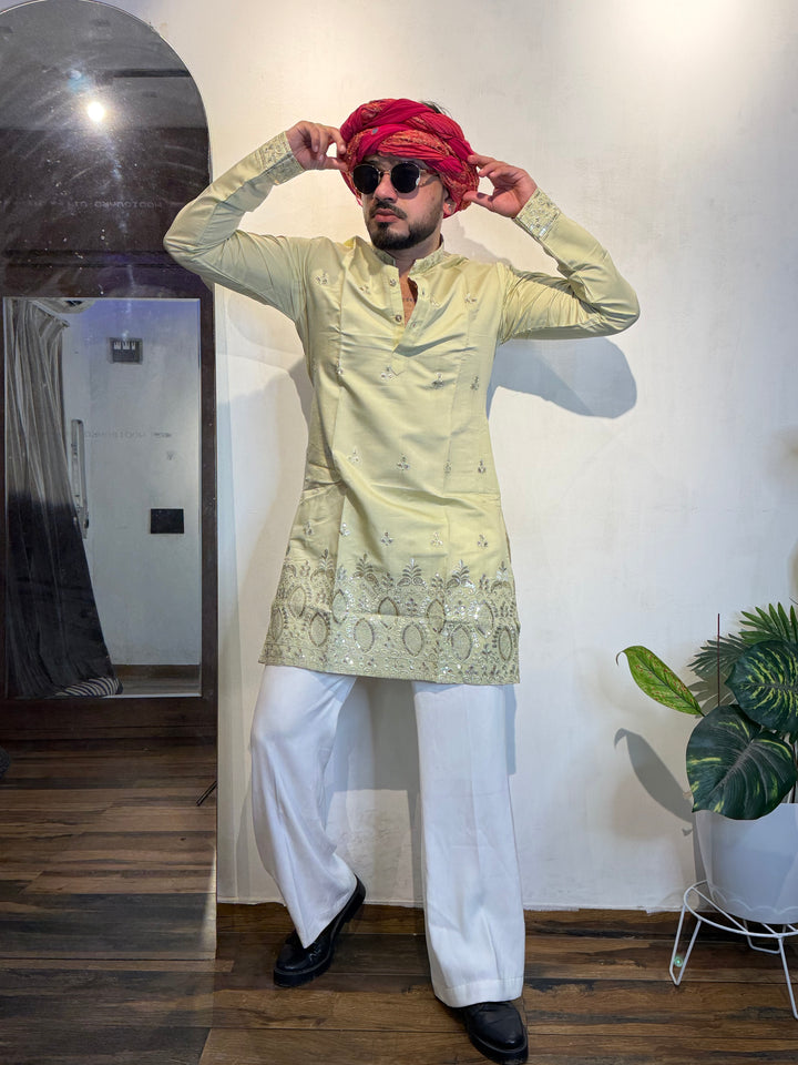 PISTA JASHN EMBROIDERED SHORT KURTA