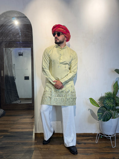 PISTA JASHN EMBROIDERED SHORT KURTA