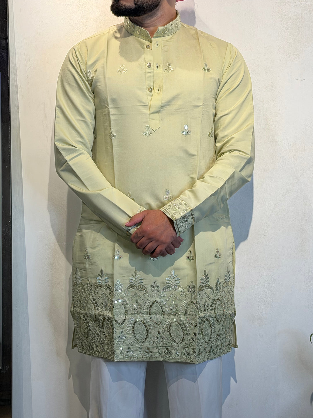 PISTA JASHN EMBROIDERED SHORT KURTA