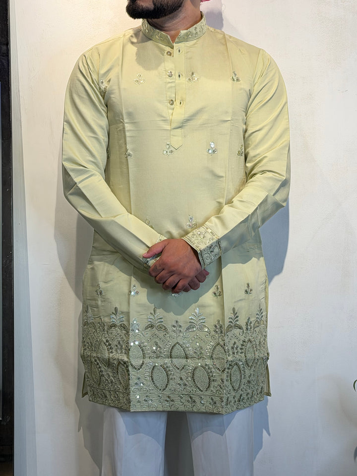 PISTA JASHN EMBROIDERED SHORT KURTA