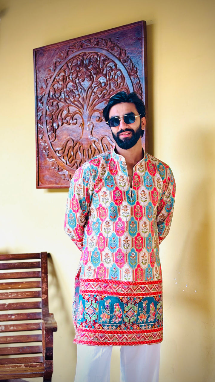 RAAS LEELA POSITION EMBROIDERED SHORT KURTA