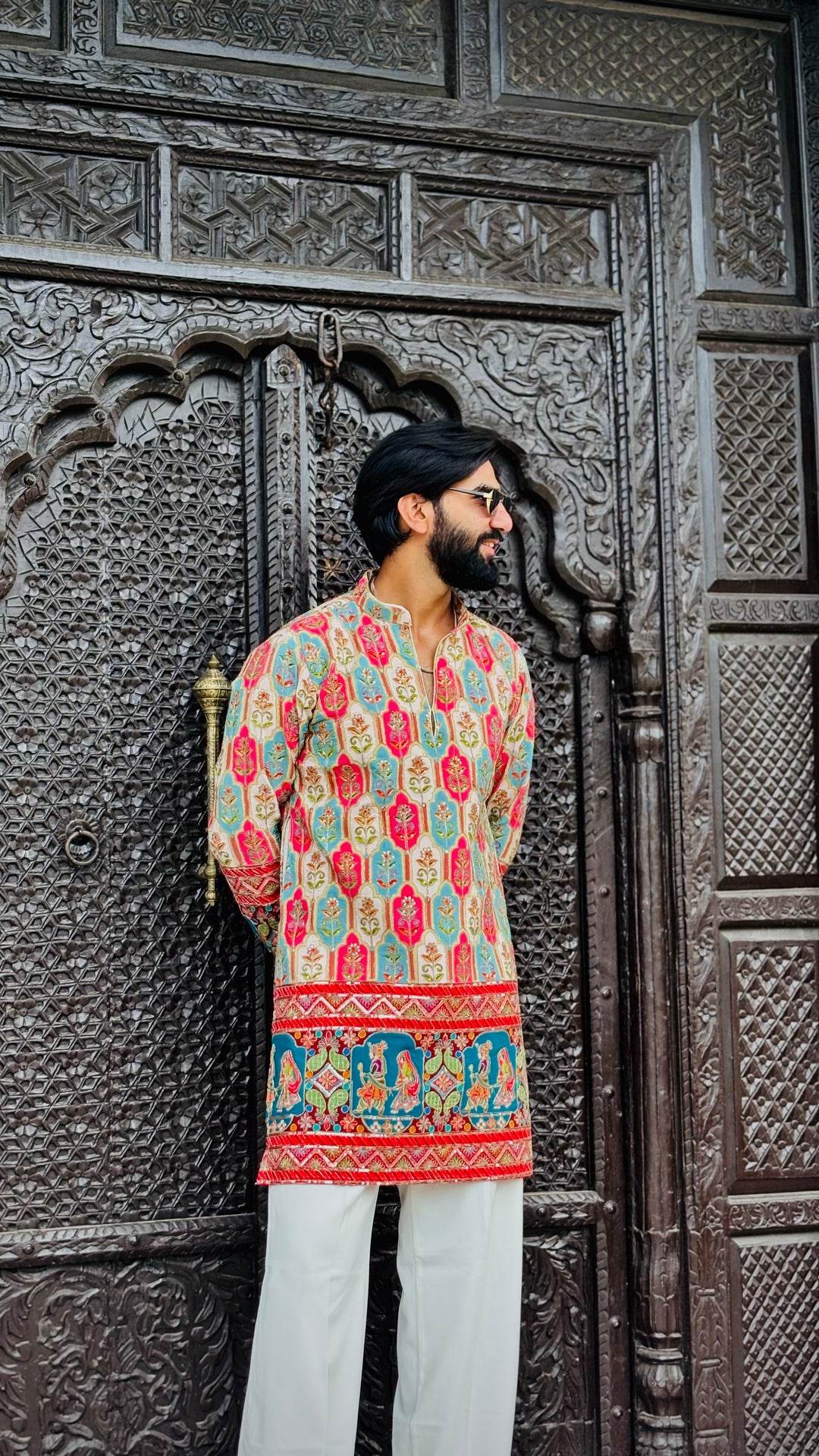 RAAS LEELA POSITION EMBROIDERED SHORT KURTA