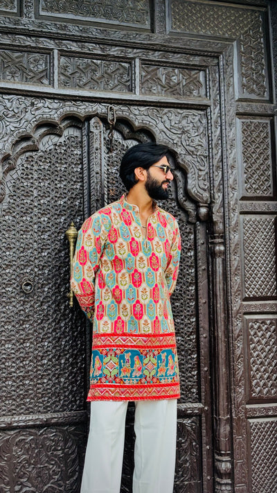 RAAS LEELA POSITION EMBROIDERED SHORT KURTA