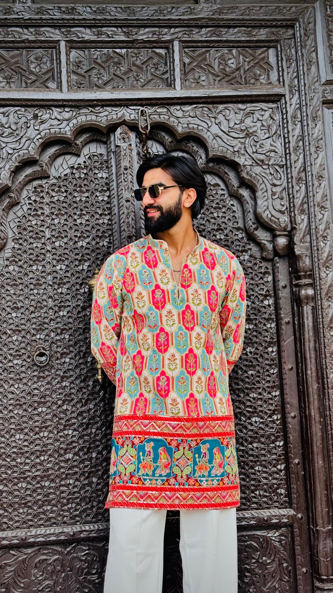 RAAS LEELA POSITION EMBROIDERED SHORT KURTA