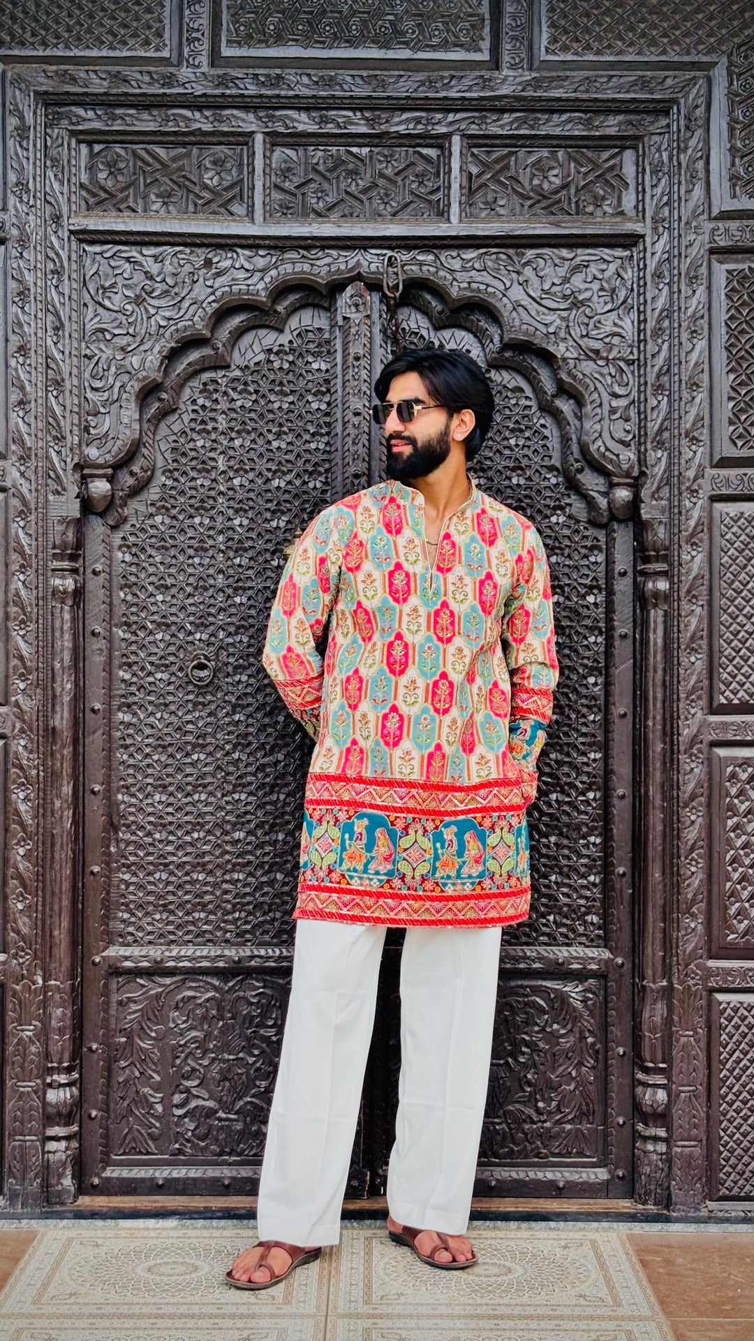 RAAS LEELA POSITION EMBROIDERED SHORT KURTA