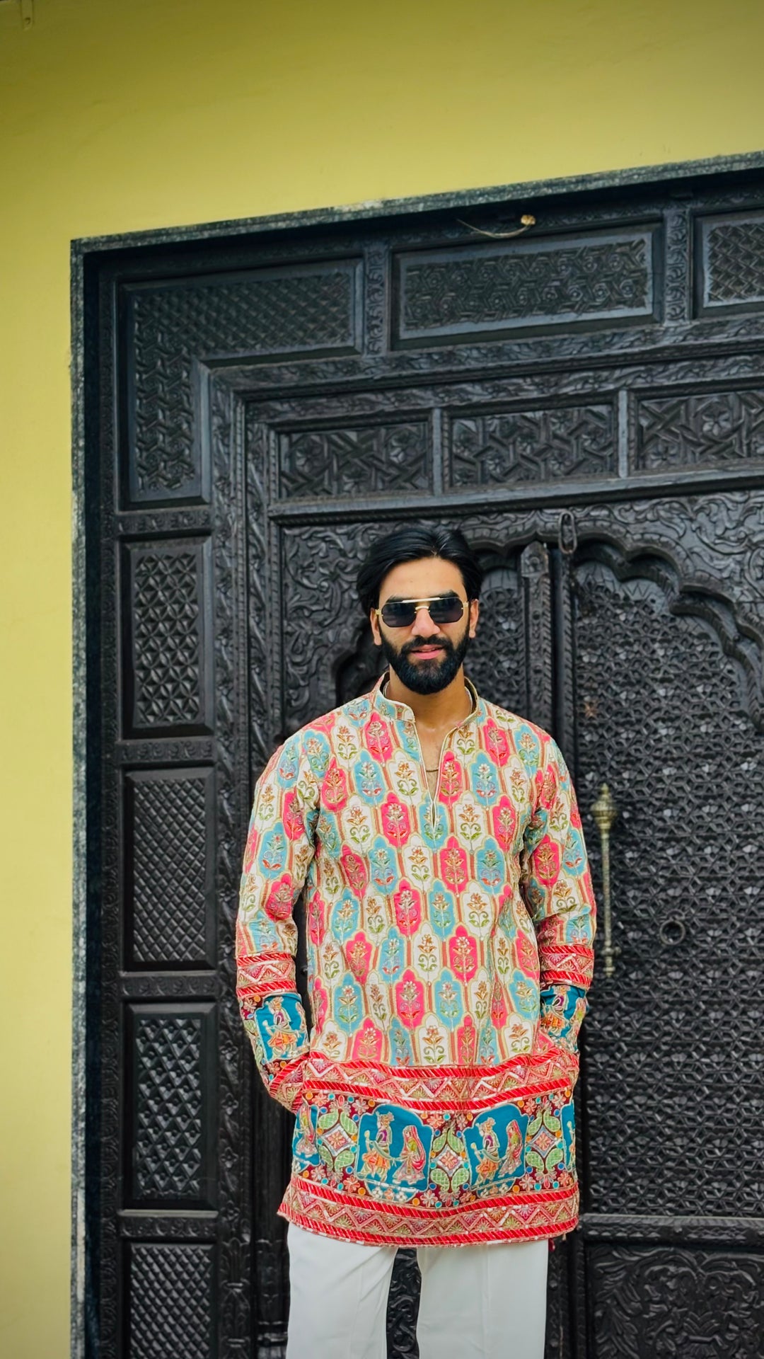 RAAS LEELA POSITION EMBROIDERED SHORT KURTA