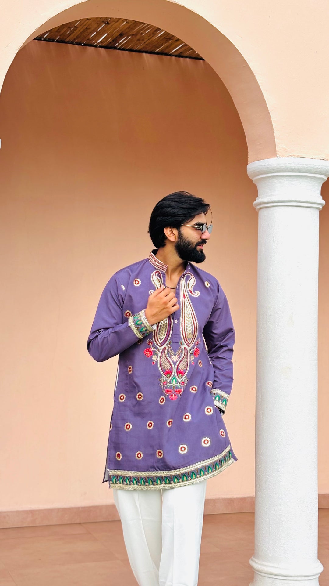 KALKI NEELPRASTH EMBROIDERED SHORT KURTA