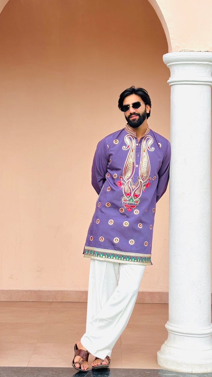 KALKI NEELPRASTH EMBROIDERED SHORT KURTA