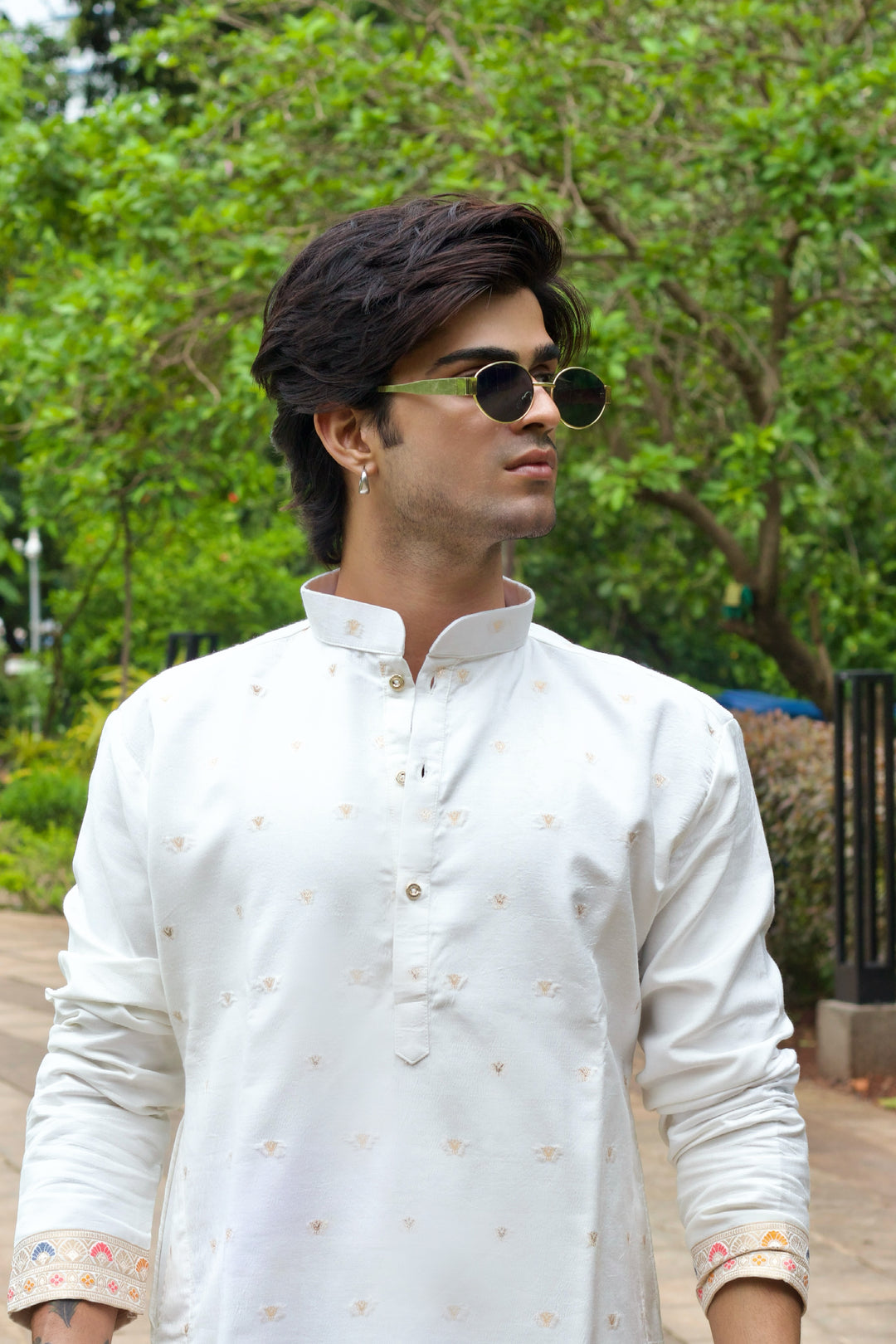 Handcrafted Peacock Jacquard designed Kurta for men