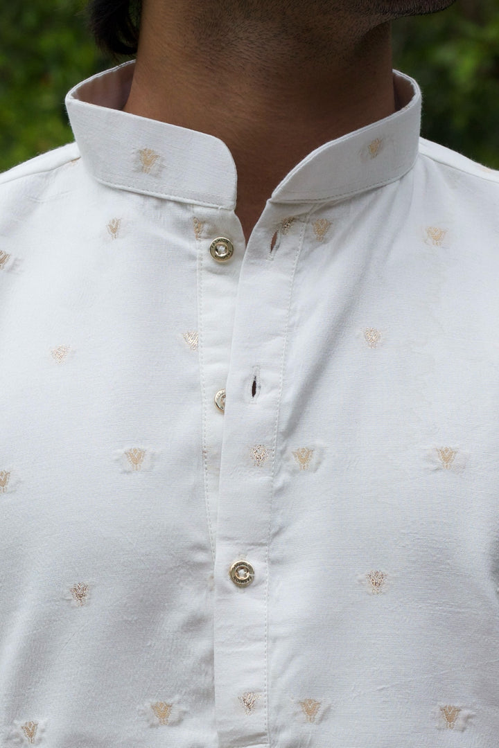 Handcrafted Peacock Jacquard designed Kurta for men
