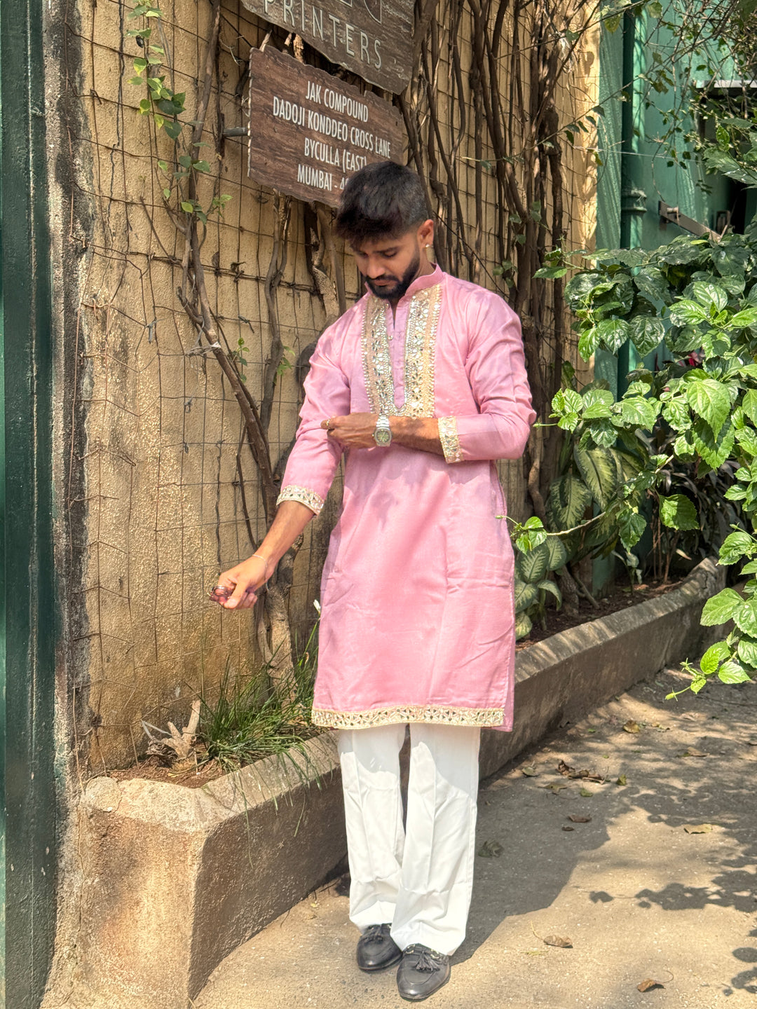 SHEESH MAHAL PINK MIRRORWORK EXCLUSIVE KURTA