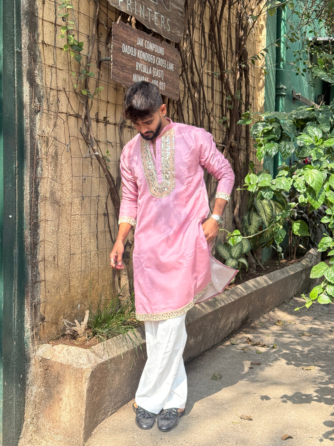 SHEESH MAHAL PINK MIRRORWORK EXCLUSIVE KURTA