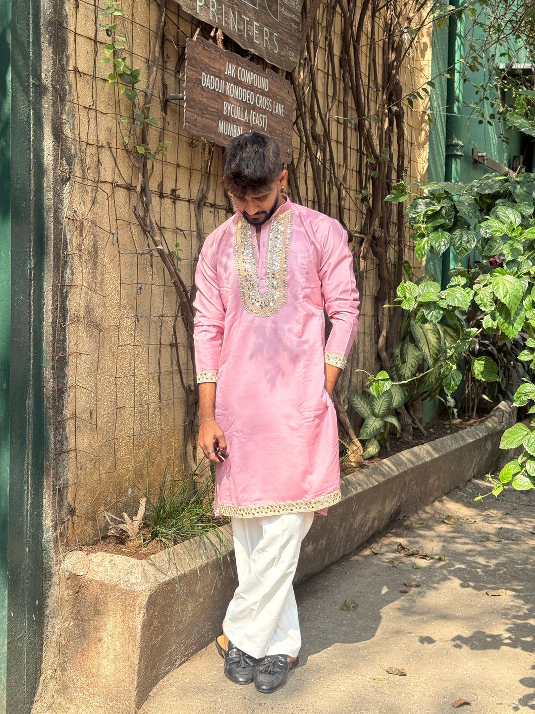 SHEESH MAHAL PINK MIRRORWORK EXCLUSIVE KURTA