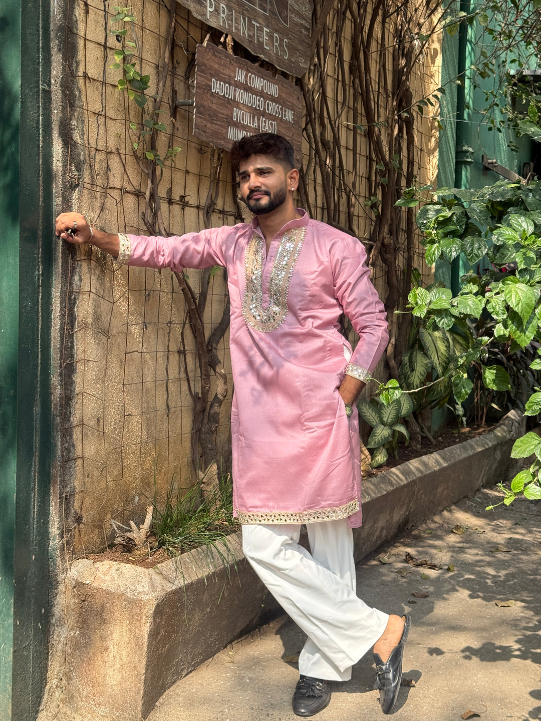 SHEESH MAHAL PINK MIRRORWORK EXCLUSIVE KURTA