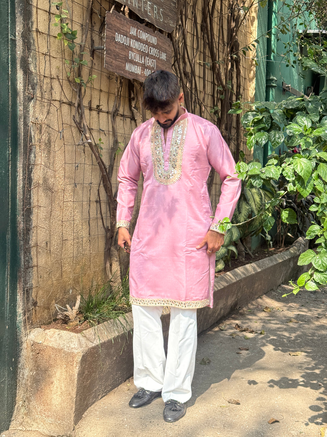 SHEESH MAHAL PINK MIRRORWORK EXCLUSIVE KURTA