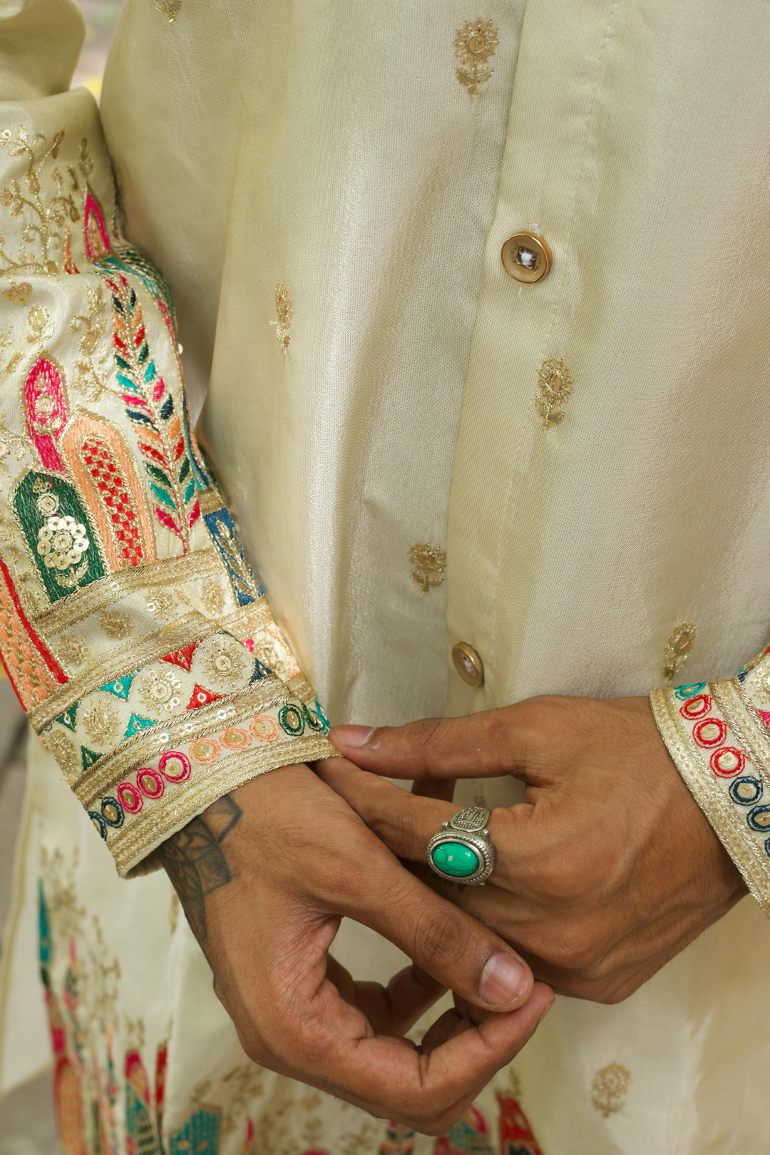 IVORY MINARA EMBROIDRED DESIGNER INDO-KURTA
