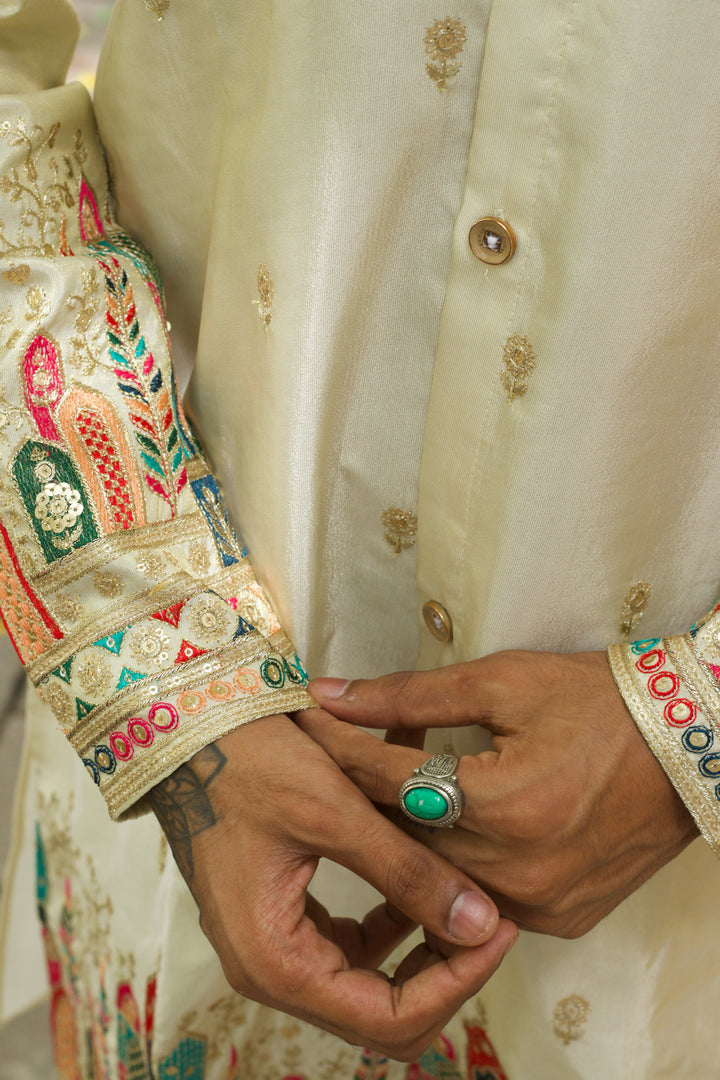 IVORY MINARA EMBROIDRED DESIGNER INDO-KURTA
