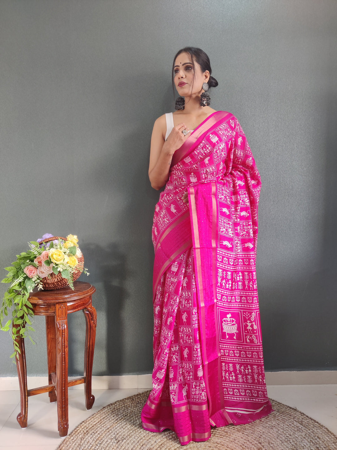 1-Min Ready To Wear Latest Shriivanta Design Saree – Pink