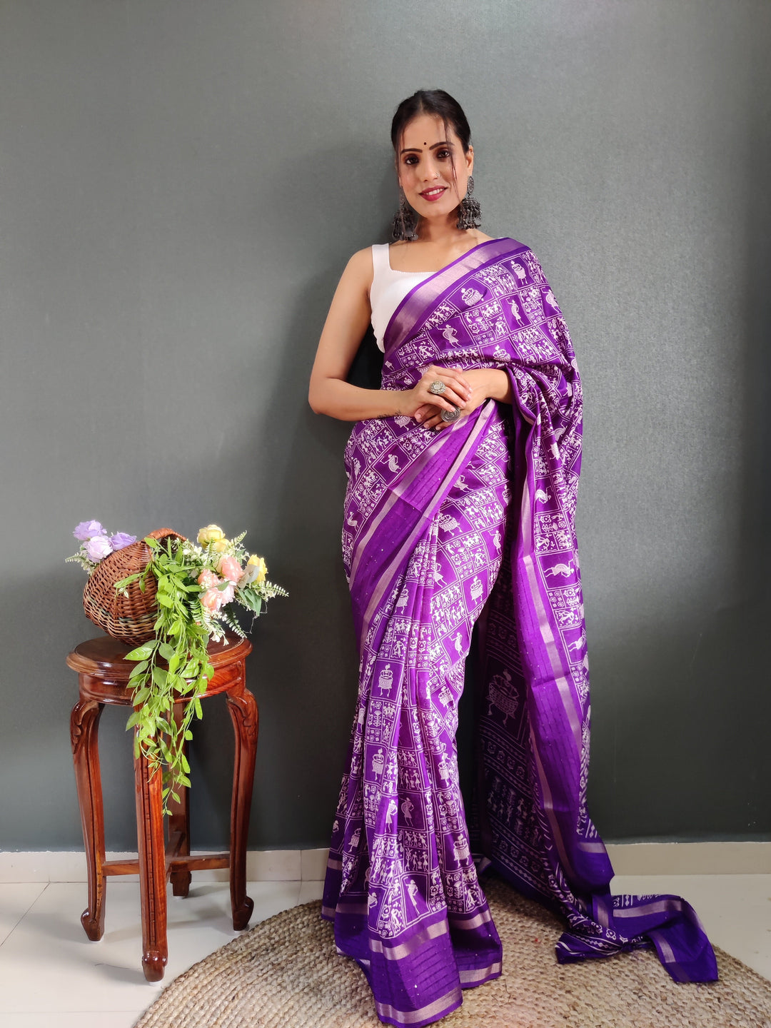 1-Min Ready To Wear Latest Shriivanta Design Saree – Purple