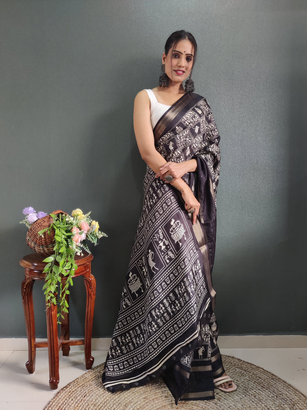 1-Min Ready To Wear Latest Shriivanta Design Saree – Black