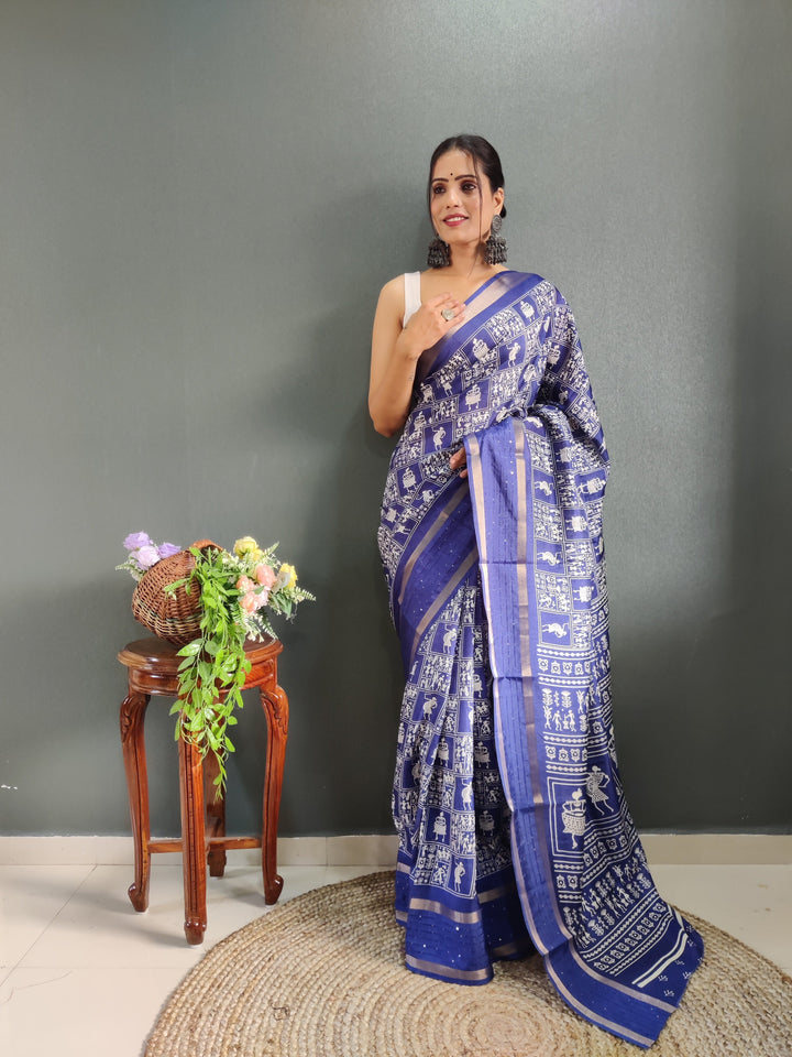 1-Min Ready To Wear Latest Shriivanta Design Saree – Blue