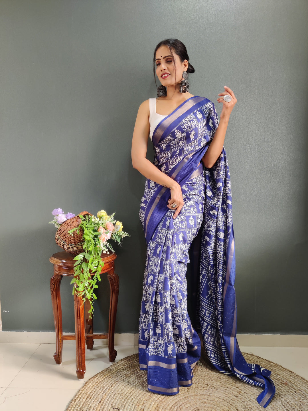 1-Min Ready To Wear Latest Shriivanta Design Saree – Blue