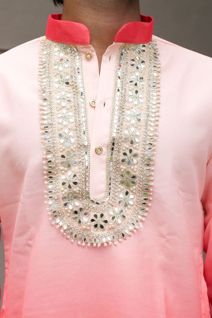 PEACH MOHAR EXCLUSIVE HANDCRAFTED KURTA