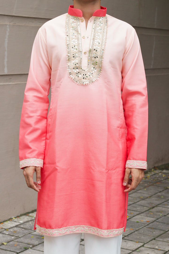 PEACH MOHAR EXCLUSIVE HANDCRAFTED KURTA
