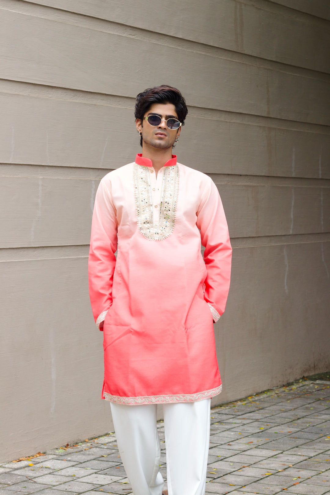 PEACH MOHAR EXCLUSIVE HANDCRAFTED KURTA