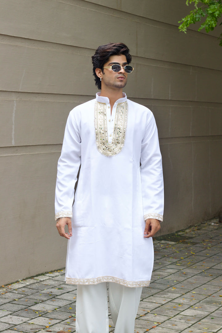 SHWET SITARA EXCLUSIVE HANDCRAFTED KURTA