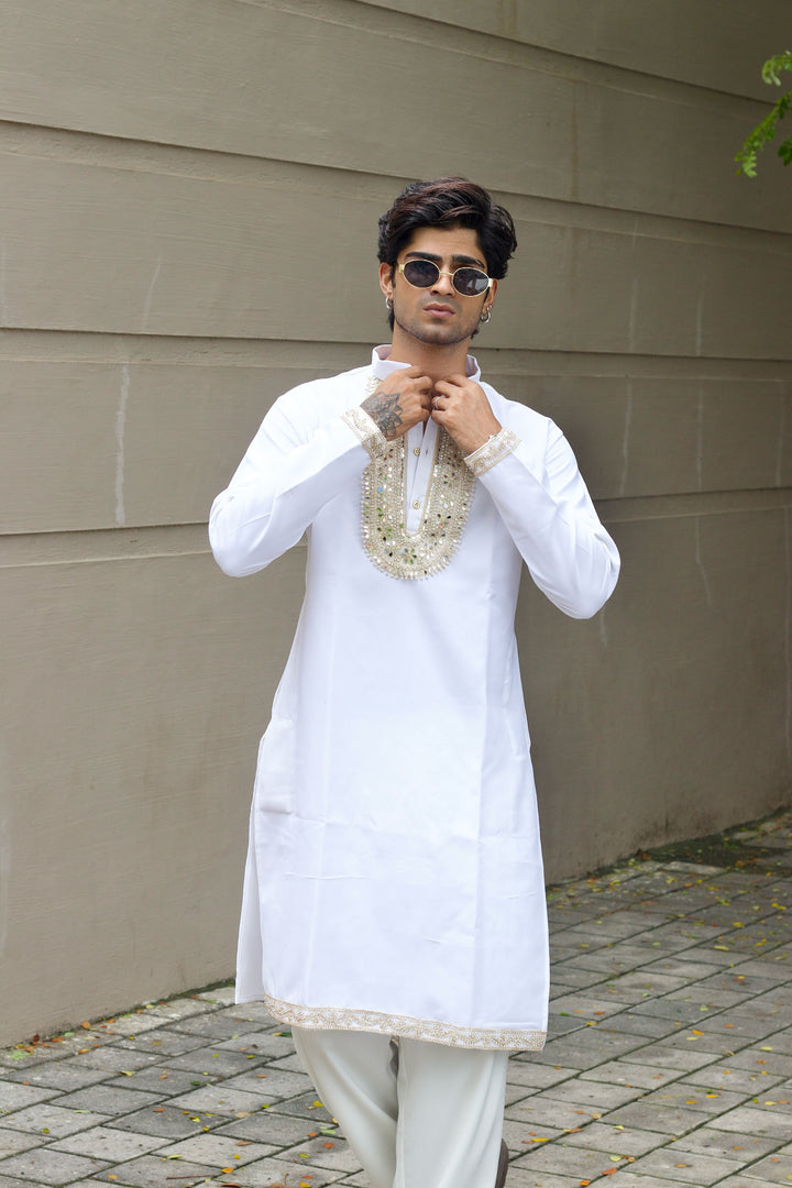 SHWET SITARA EXCLUSIVE HANDCRAFTED KURTA