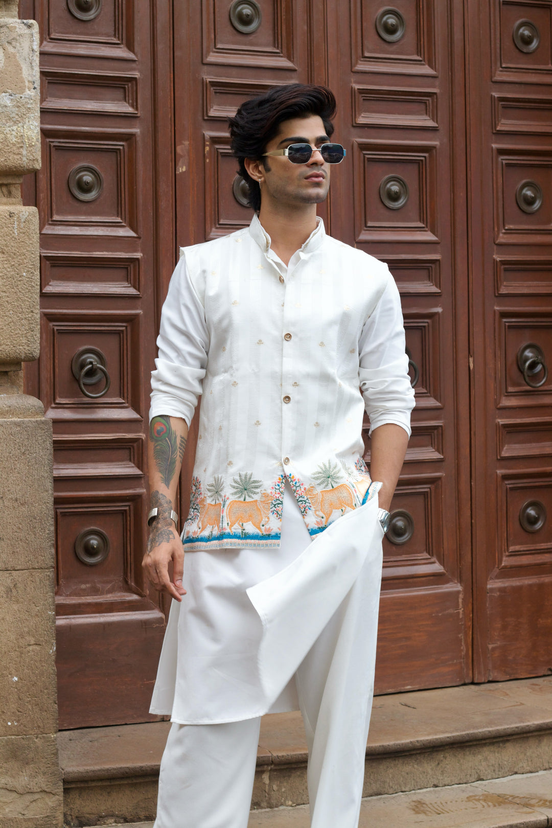 GAURI INSPRIRED JACQUARD KOTI KURTA SET