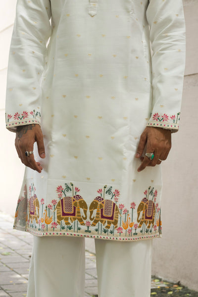 RAJKAMAL GAJ EXCLUSIVE JACQUARD DESIGNER KURTA