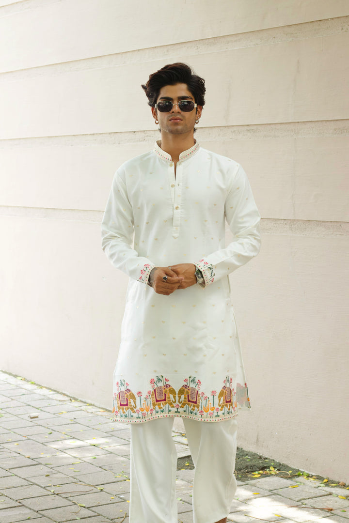 RAJKAMAL GAJ EXCLUSIVE JACQUARD DESIGNER KURTA