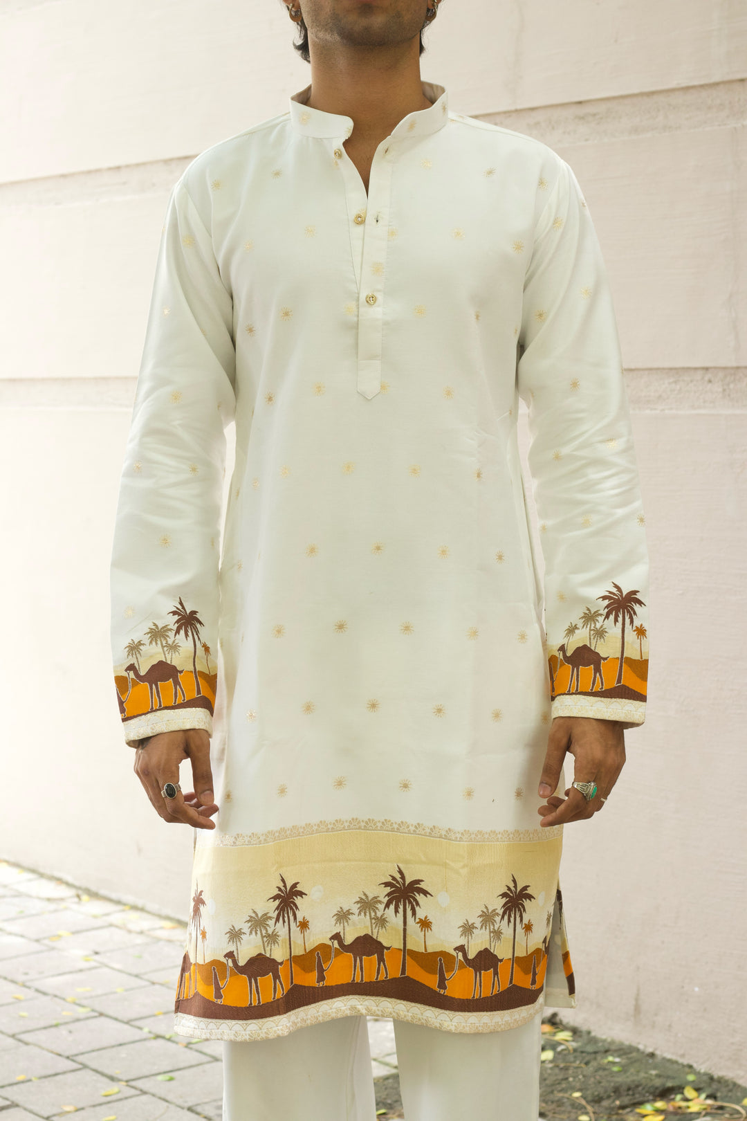 DESERT CAMEL JACQUARD DESIGNER KURTA