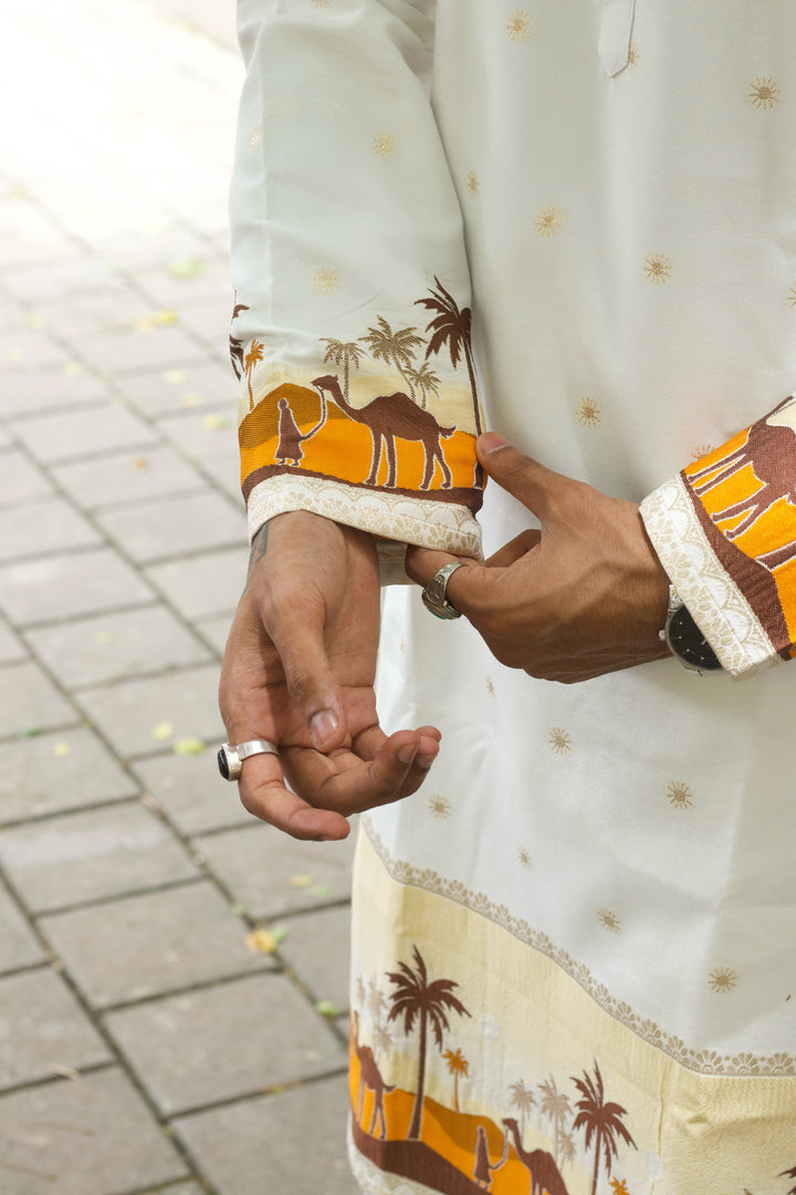 DESERT CAMEL JACQUARD DESIGNER KURTA