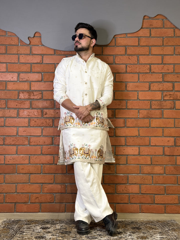 COMBO KOTI KURTA - RAJ KAMAL GAJ JACQUARD KOTI KURTA SET