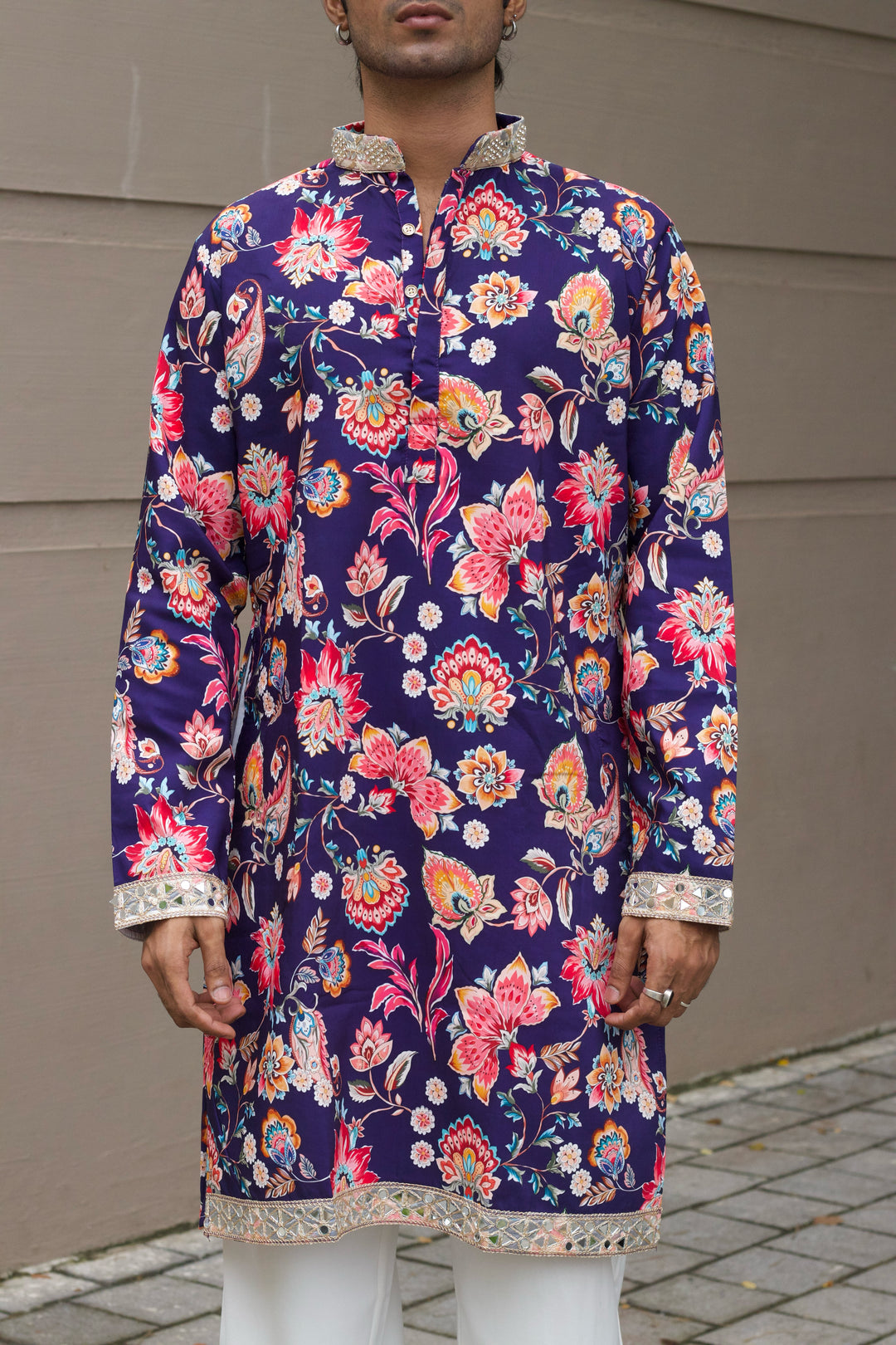 NAVY BLUE MADHUBAN INSPIRED PRINTED EXCLUSIVE KURTA