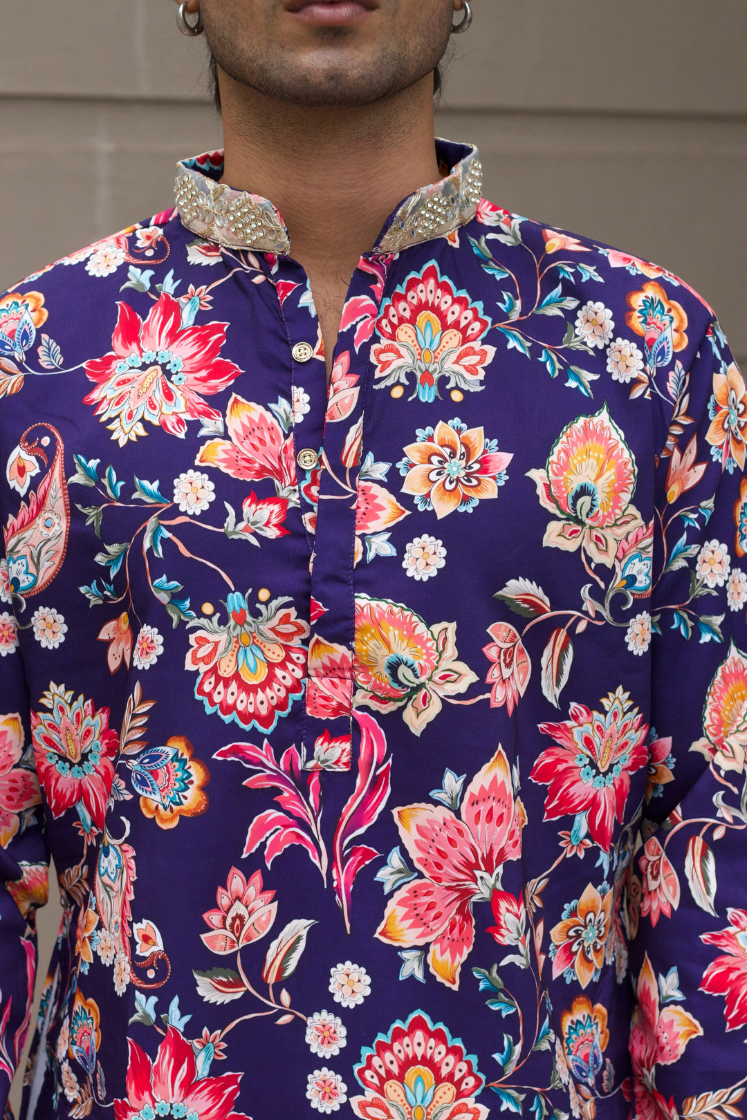 NAVY BLUE MADHUBAN INSPIRED PRINTED EXCLUSIVE KURTA