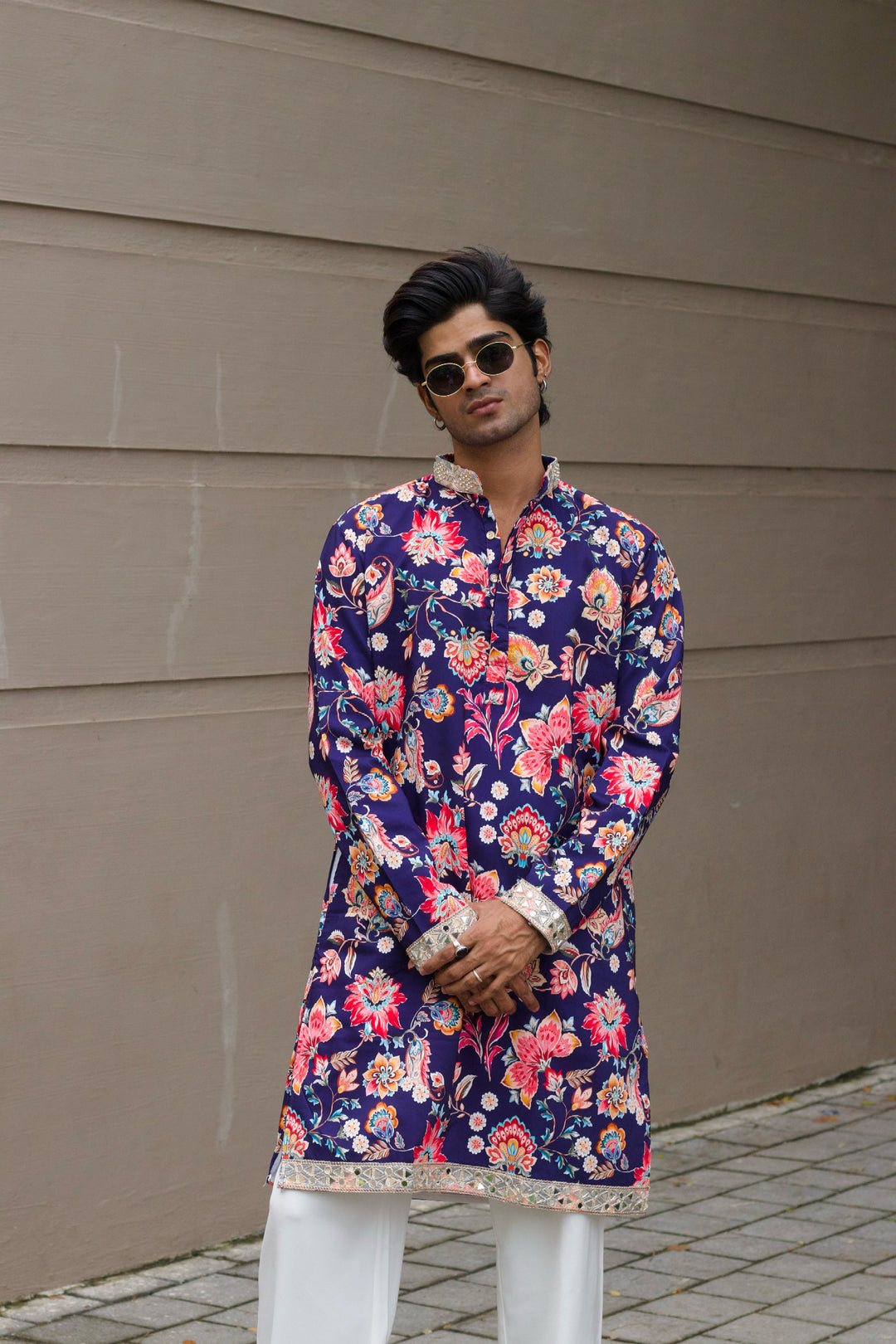 NAVY BLUE MADHUBAN INSPIRED PRINTED EXCLUSIVE KURTA